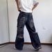 Men's American Streetwear Vintage Washed Distressed Jeans, Straight Leg Relaxed Fit High Fashion Denim Pants_mkmklike.com