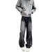 High Street Style Tie-dye Gradual Change Jeans Men's Niche Wide-leg Hiphop Teen Loose Straight Micro-pull Pants_mkmklike.com