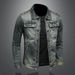 Men's Clothing New High End Distressed Lapel Retro Denim Jacket Slim Fit Handsome Versatile Jacket_mkmklike.com