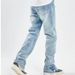 Nordmann European And American Retro Washed Light Blue Jeans For Men With Split Cuffs Adjustable Hip-Hop Street Style Pants_mkmklike.com