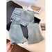 Women's High-Waisted Slim-Fitting Flared Jeans Sparkly Star Rhinestone Detail American Style Petite Spring Horse-Length Pants_mkmklike.com