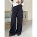 Women's Tencel Linen White Straight Leg Jeans - Early Autumn Slimming Wide Leg Pants Casual Trousers_mkmklike.com
