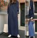 ELLE ELLE 2024 In Stock New Spring Denim Solid Color Elegant Commuter Bohemian Loose Plus Size Long Dress_mkmklike.com