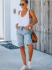 K Fashionable And Versatile Perforated Women's Denim Shorts_mkmklike.com
