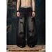 Plus Size Black Distressed Wide-Leg Jeans For Women – Edgy & Stylish Oversized Denim Pants With Asymmetrical Rips (Sizes S-3XL)_mkmklike.com