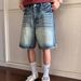 Retro Washed Distressed Denim Shorts Wide Leg Five Point Pants High End American Style For Men And Women New Summer Style Versatile_mkmklike.com