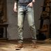 Pure Vintage Nostalgic High-Quality Jeans Trendy Brand Ripped Stretch Small Straight Long Pants European Fashion Men's_mkmklike.com