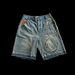 Unisex Vintage Washed Denim Shorts – Relaxed 5-Inch Inseam (Distressed Blue/Faded Grey, S-2XL) | 90s Streetwear & Hip-Hop Styling_mkmklike.com
