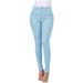 K Slim Fit Elastic Solid Color Denim Pants For Women_mkmklike.com