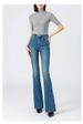 Women's Clothing High Waist Retro Style Stretch Flared Jeans Slimming Butt Lifting 4 Way Stretch Regular Fit England Style Spring New Arrival_mkmklike.com