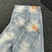 Men's Slim Fit Retro Color Embroidered PU Star Jeans - Comfortable Cotton Denim For Casual & Stylish Look_mkmklike.com