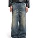 Men's Distressed Vintage Blue Jeans – American Retro Washed Denim, Relaxed Straight-Leg Fit, Unisex Casual Pants (S-3XL, Mid-Rise, Cotton Blend)_mkmklike.com