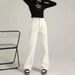 2025 Fall/Winter New Style Apricot Narrow Straight Wide-Leg Jeans For Women, Slimming High-Waisted Fleece-Lined_mkmklike.com