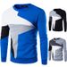 Men's Clothing Spring new arrivals Men's patchwork contrast color style casual long sleeved pullover sweatshirt 9238_mkmklike.com