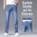 Men's Stretch Jeans Slim Straight Leg Trousers Thin Summer Jeans_mkmklike.com
