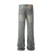 American Style Washed Vintage Jeans For Men High Street Trendy Brand Casual Simple Versatile Loose Straight Long Pants_mkmklike.com