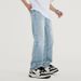 Vintage Washed Denim Jeans For Men - Relaxed Fit, Heavy Duty Cotton, Classic Straight Leg, Light Blue, S-Xxl_mkmklike.com
