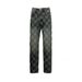 Men's Checkerboard Denim Jeans - High Street Hip Hop Style, Straight Fit, Classic Indigo Blue, Cotton Comfort_mkmklike.com