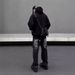 Vintage Washed Black-Grey Slim Fit Bootcut Jeans For Men - High Street Vibe, Straight Leg, Stretch Denim Pants_mkmklike.com