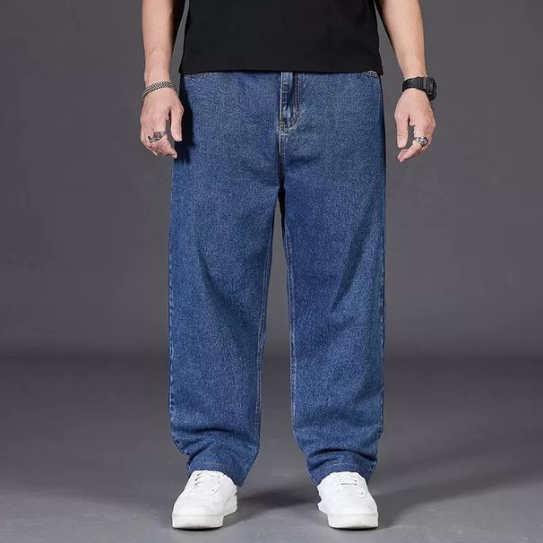 Men's Casual Loose Straight Leg Jeans Dirt Resistant Wear Resistant Suitable For Working In Jeans For Middle Aged And Young Men Short And Stout Men_mkmklike.com