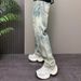 Men's Distressed Light Wash Denim Jeans – Vintage High Street Straight-Leg Pants With Ripped Details (Blue, Sizes 28-36)_mkmklike.com