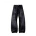 Men's Clothing Men's Wide Leg Curved Blade Jeans Washed Distressed Retro Style Spring Summer Loose Trendy Versatile Trousers_mkmklike.com