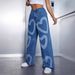 Women's Printed High-Waisted Wide Leg Jeans - Korean Style Straight Denim Pants With Heart Pattern (5 Sizes, S-XXL)_mkmklike.com