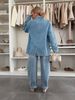 Women's Clothing Fashion Casual Loose Washed Blue Denim Women's Suit Jacket_mkmklike.com