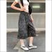 Women's Clothing Women's High-Waisted Wide Leg Cropped Pants Denim Retro Camouflage Straight Mid-Length Summer Style_mkmklike.com