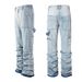 Men's & Women's Vintage Washed Carpenter Jeans – Relaxed Straight-Leg With Stacked Distressed Details (Light Blue, S-XXL)_mkmklike.com