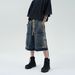 Men's Clothing Denim Shorts Men's Summer Style Trend Loose Cropped Pants Fat Men's Mid Length Pants_mkmklike.com