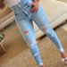 Women's High Waist Skinny Jeans - Stretchy Ripped Denim Pants For Women, Slim Fit Distressed Jeans With Comfortable Cotton Blend_mkmklike.com