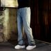 Men's Embellished Straight Leg Jeans | Rhinestone & Bead Detail Relaxed Fit Denim Pants For Big And Tall_mkmklike.com