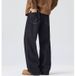 Men's Japanese Vintage Washed Straight Leg Jeans – Relaxed Wide Fit, Heavyweight Denim, Winter Blue (Sizes 28-38)_mkmklike.com