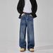 Men's Clothing Relaxed Fit Straight-Leg Jeans – Classic Washed Denim Pants With Slight Stretch (Cotton, Vintage Distressing, Everyday Essential)_mkmklike.com