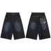 Men's Clothing Retro Loose Silhouette Washed Distressed Cropped Trousers Summer Men's Designer Wide Leg Jeans_mkmklike.com
