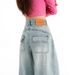 2026 Spring New Style Flap Design High-Waisted Loose-Fit Straight Wide-Leg Floor-Length Jeans For Women_mkmklike.com