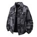 Men's Color-Block Plaid Denim Jacket – Long Sleeve Vintage Casual Coat, Streetwear Fashion_mkmklike.com