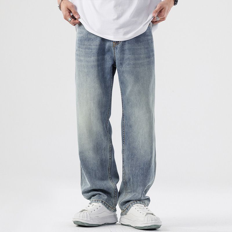 Nordmann Muqiu Clothing | Summer Thin Draped Tencel Lyocell Jeans Men's American Style Wide Leg Loose Straight Long Pants_mkmklike.com