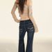 Orange Silk Women's Clothing#American Retro Washed Flared Jeans For Women, Autumn Low Waist Slim Fit Stretch_mkmklike.com