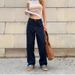 Women's Clothing Wide Leg Pants,Autumn Wear Wide Leg Jeans - High Waisted Stretch Denim Pants For Casual & Office Wear (Dark Blue, Sizes 25-32)_mkmklike.com
