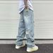 Men's Clothing Vibe Style Pants High Street Fashion Brand Design Washed Ripped Jeans Men's Retro Street Wide Leg Trousers_mkmklike.com