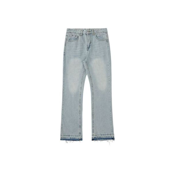 Men's Blue Fringe 507 Fit Jeans – Vintage Washed Distressed Denim With Boho Edge_mkmklike.com