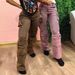 Women's Clothing Tie-Dye High-Waisted Cargo Pants – Women’s Streetwear Denim Work Pants With Patch Pockets & Straight Leg (S-L, Pink/Brown)_mkmklike.com