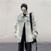 Loom European And High Street Vib Trendy Brand Men's American Retro Denim Vintage Washed Frayed Edge Workwear Jacket_mkmklike.com