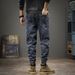 Autumn And Winter Trendy Jeans Men's American Retro Loose Leggings Casual Pants Elastic Waist Versatile Harlan Trousers_mkmklike.com