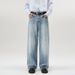 Men's Clothing Autumn And Winter Neutral Style Loose A Type Oversize Straight Leg Slightly Wide Leg Jeans For Men And Women_mkmklike.com
