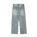 Washed And Distressed Straight-Leg Dad Ins American Style Loose Wide-Leg Casual Long Pants Men's Trendy Trousers_mkmklike.com
