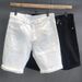Men's Clothing Simple White Denim Shorts For Men Summer Thin Style Slim Fit Trendy Brand Color Clothing For Formal & Casual_mkmklike.com