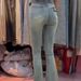 European-style Blue Heavy-duty Rhinestone Butterfly Jeans For Women, New Spring Design, Niche High-waisted Flared Pants_mkmklike.com
